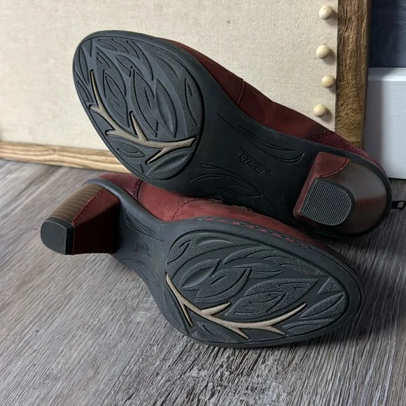 Earth Amber Brick Leather Ankle Boots Size 6 - Picture 2 of 4